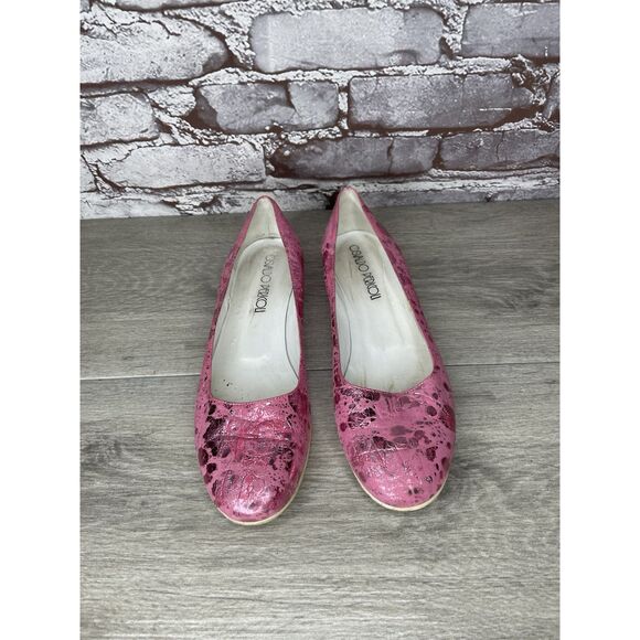 Osvaldo Pericoli Pink Leather Spots VTG Designer Ballet Flats Women 7M US/37.5EU - Picture 15 of 16
